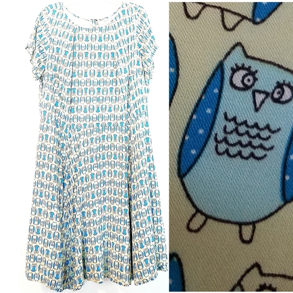eshakti Dresses & Skirts - 2X eShakti Custom Owl Print Dress with Pockets